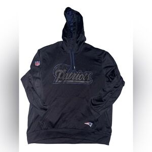 Nike New England Patriots Football Black Therma Fit Hoodie Sweatshirt Mens Large